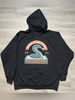 Foo Fighters zip up Hoodie Tour Merch rock ‘n’ roll cobra 2024 Large sweater
